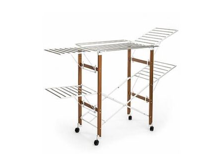 INNOVAGOODS Dreeyl Tendedero Vertical Plegable con Ruedas, 38 Barras, 18.7 m, 20 kg, Multiposición