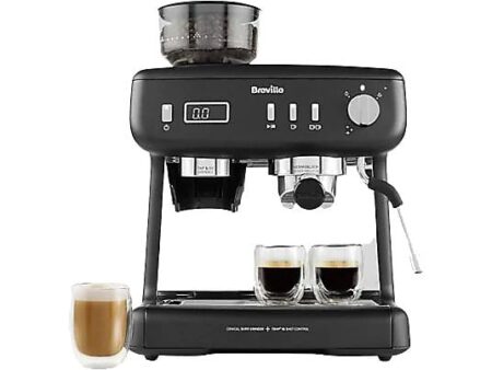 Breville Barista Max+ VCF152X – Cafetera Express con Molinillo Tap&Go®, 30 Niveles de Molienda, 15 Bar, 1600 W, hasta 3 Tazas, Negro