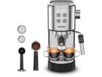 Krups Virtuoso+ XP444C – Cafetera Express 15 Bar, 1400 W, 1 L, Thermoblock, Apagado Automático, Acero Inoxidable