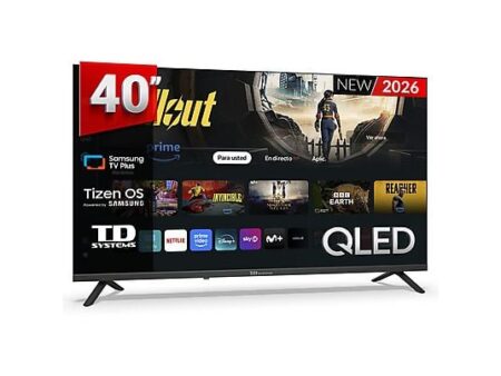 TV QLED 40" TD Systems M40QC22TIZEN, Full HD, Tizen OS 8.0 (Samsung), Smart TV, HDR10, Dolby Digital Plus, Negro