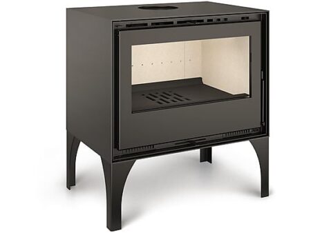 Estufa de leña TJ CALEFACCION Júcar 49 Patas 6.4 kW, Doble Combustión, ECODESIGN 2022, Clase A+, Gris