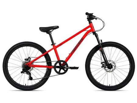 Bicicleta de Montaña Infantil FABRICBIKE Terra 24" Aluminio 7 Velocidades, Freno de Disco, Suspensión Delantera – MTB Niños 8-12 Años Roja